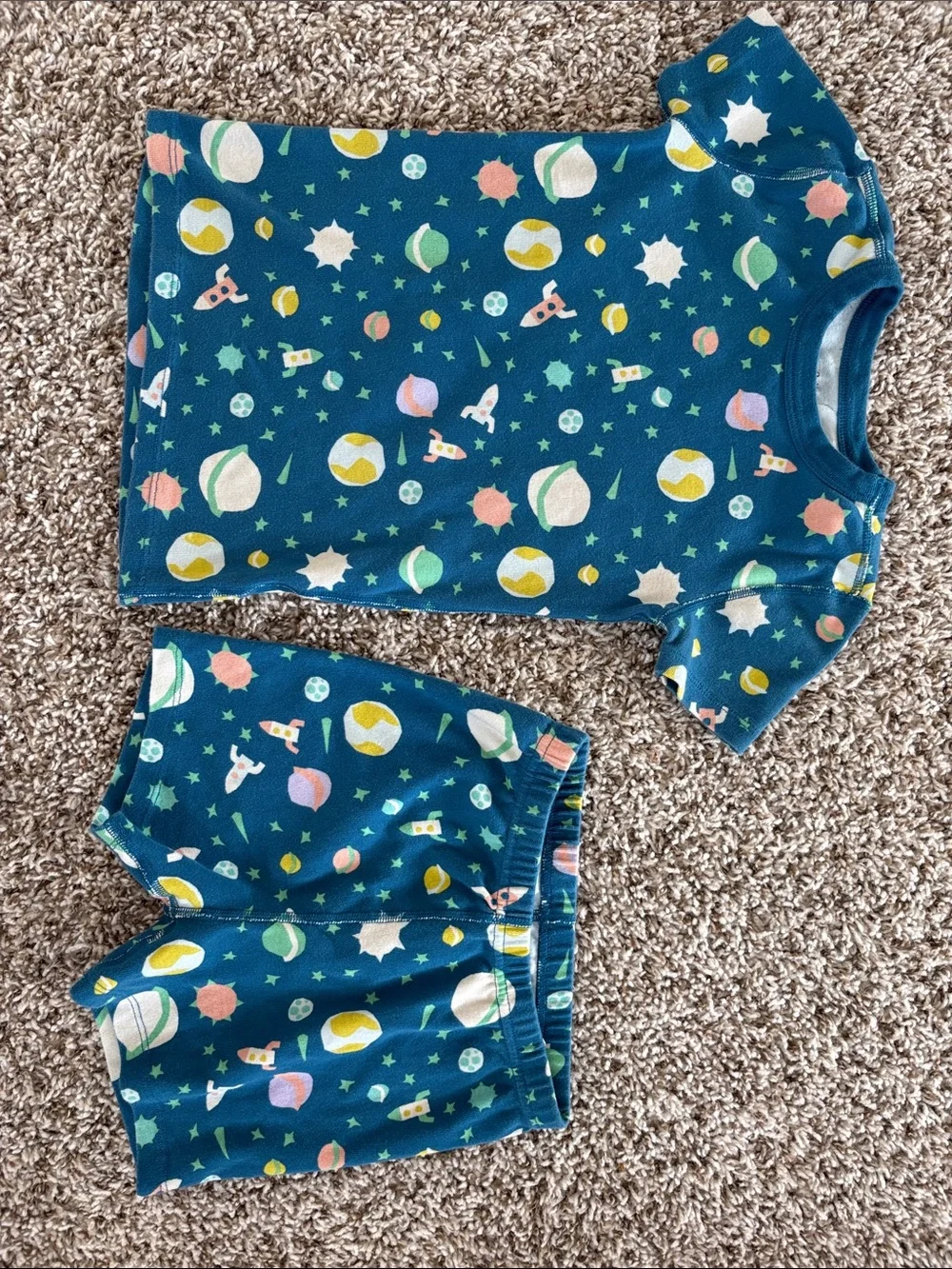 Quince Space-Print Short Sleeve Pajama Set